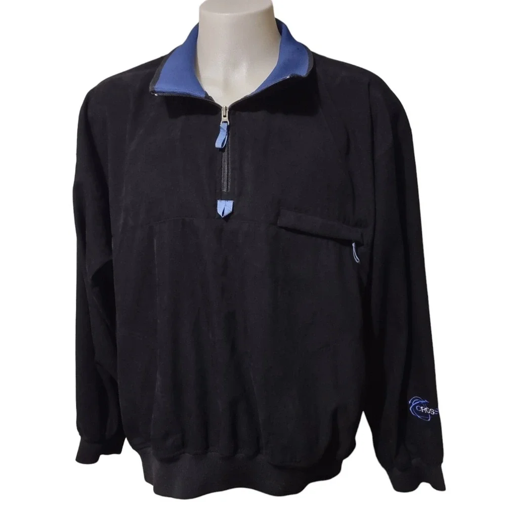Arnold Palmer Pullover XL Mens Gorp Core Athleisure Black Blue Quarter Zip Logo